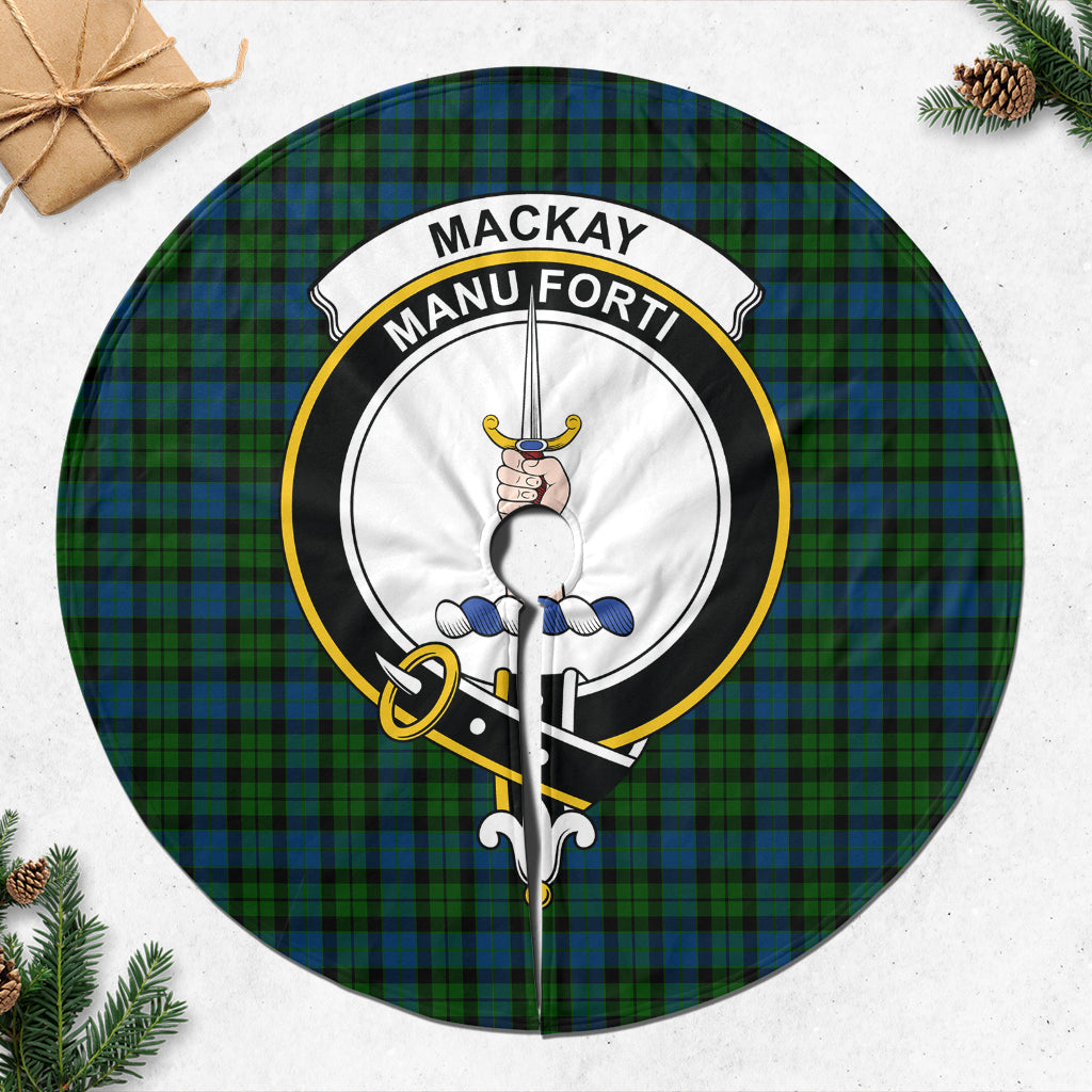 MacKay (McKay) Tartan Christmas Tree Skirt with Family Crest