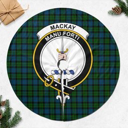 MacKay (McKay) Tartan Christmas Tree Skirt with Family Crest
