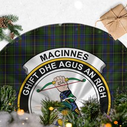 MacInnes (McInnes) Tartan Christmas Tree Skirt with Family Crest