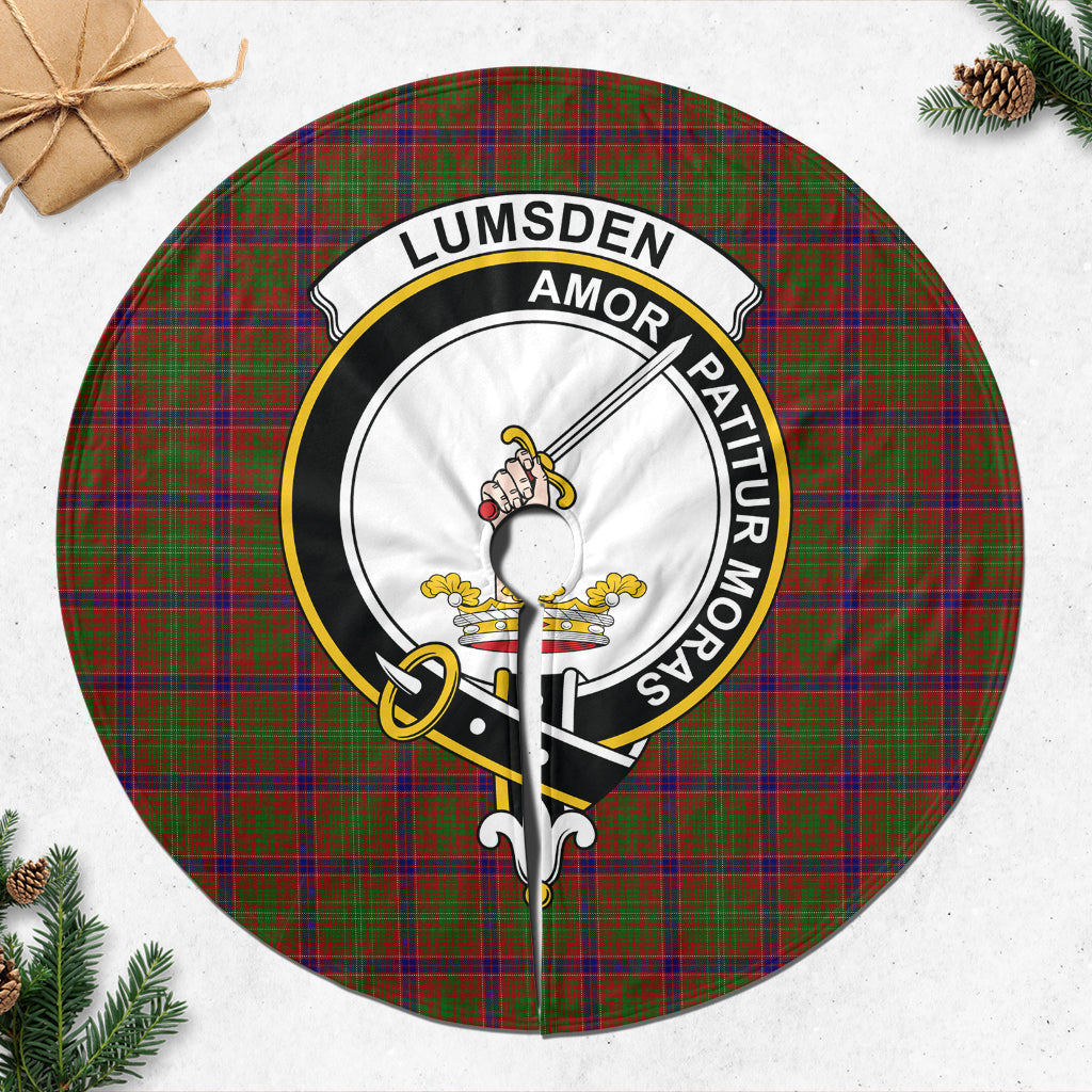 Lumsden Tartan Christmas Tree Skirt with Family Crest