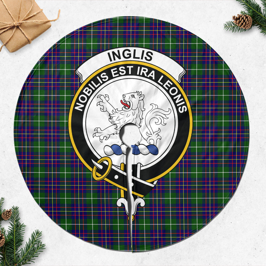 Inglis Tartan Christmas Tree Skirt with Family Crest