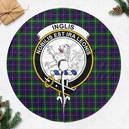 Inglis Tartan Christmas Tree Skirt with Family Crest