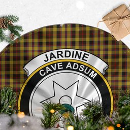 Jardine Tartan Christmas Tree Skirt with Family Crest