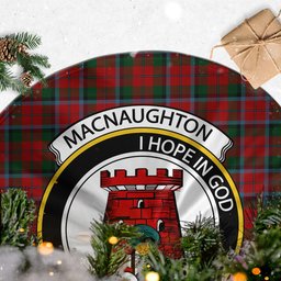 MacNaughton (McNaughton) Tartan Christmas Tree Skirt with Family Crest