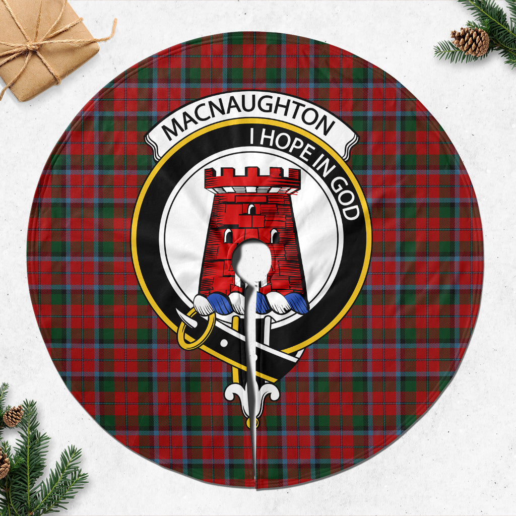 MacNaughton (McNaughton) Tartan Christmas Tree Skirt with Family Crest
