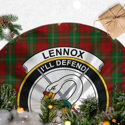 Lennox Tartan Christmas Tree Skirt with Family Crest