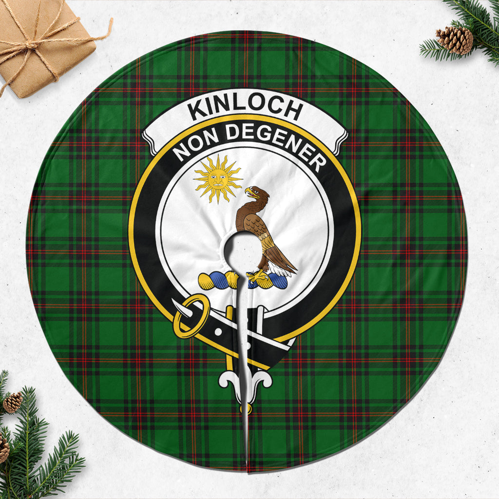 Kinloch Tartan Christmas Tree Skirt with Family Crest