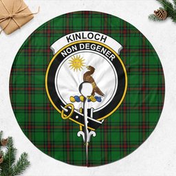 Kinloch Tartan Christmas Tree Skirt with Family Crest
