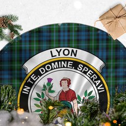 Lyon Tartan Christmas Tree Skirt with Family Crest