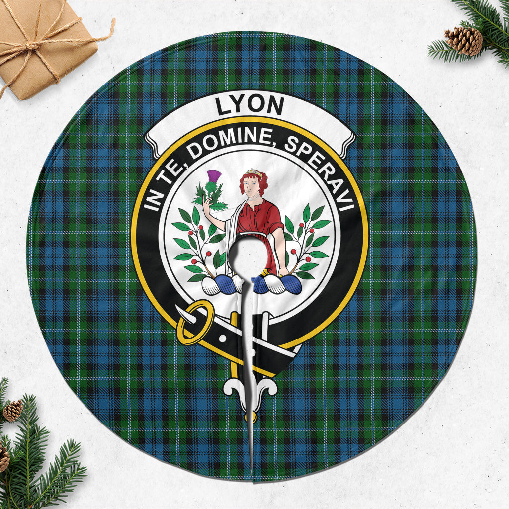 Lyon Tartan Christmas Tree Skirt with Family Crest