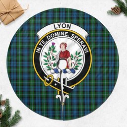 Lyon Tartan Christmas Tree Skirt with Family Crest