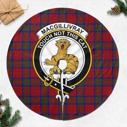 MacGillivray (McGillivray) Tartan Christmas Tree Skirt with Family Crest