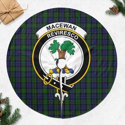 MacEwan (MacEwen) Tartan Christmas Tree Skirt with Family Crest