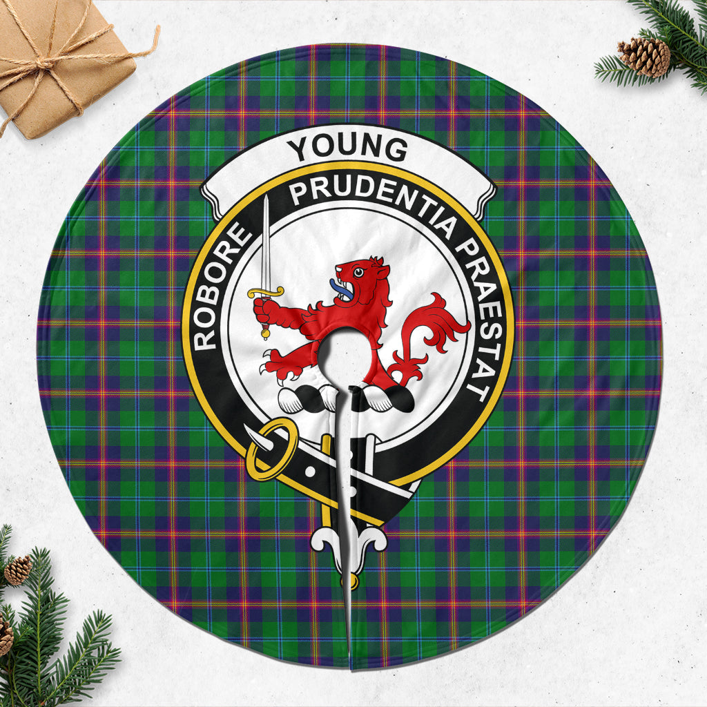 Young Tartan Christmas Tree Skirt with Family Crest