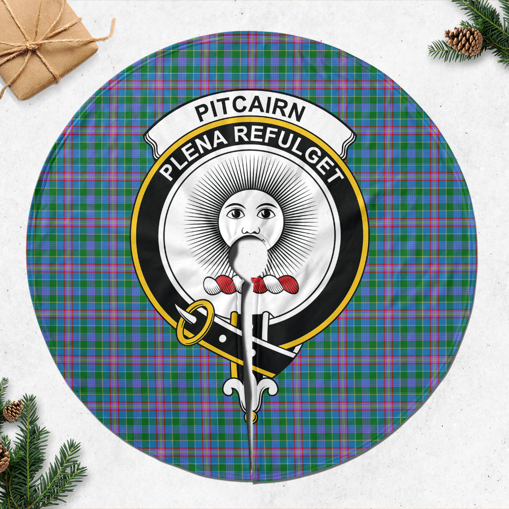 Pitcairn Tartan Christmas Tree Skirt with Family Crest