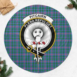 Pitcairn Tartan Christmas Tree Skirt with Family Crest