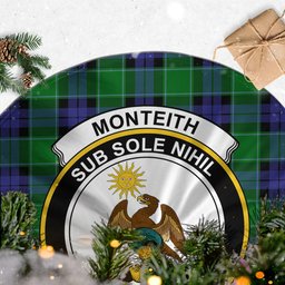 Monteith Tartan Christmas Tree Skirt with Family Crest