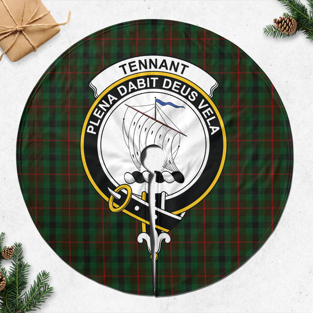 Tennant Tartan Christmas Tree Skirt with Family Crest