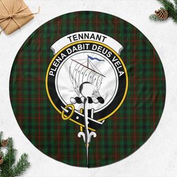 Tennant Tartan Christmas Tree Skirt with Family Crest