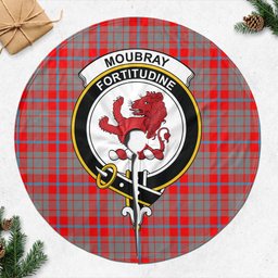 Moubray Tartan Christmas Tree Skirt with Family Crest