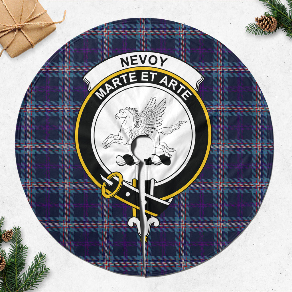 Nevoy Tartan Christmas Tree Skirt with Family Crest