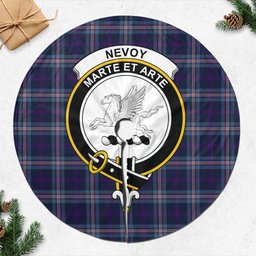 Nevoy Tartan Christmas Tree Skirt with Family Crest