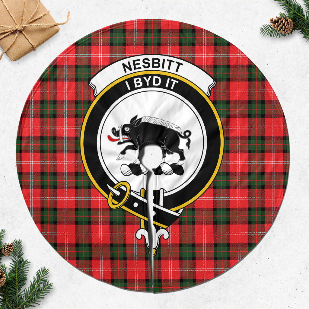 Nesbitt (Nisbet) Tartan Christmas Tree Skirt with Family Crest