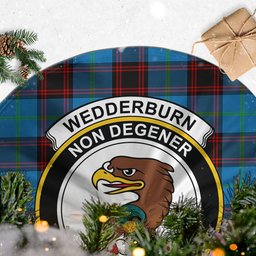 Wedderburn Tartan Christmas Tree Skirt with Family Crest