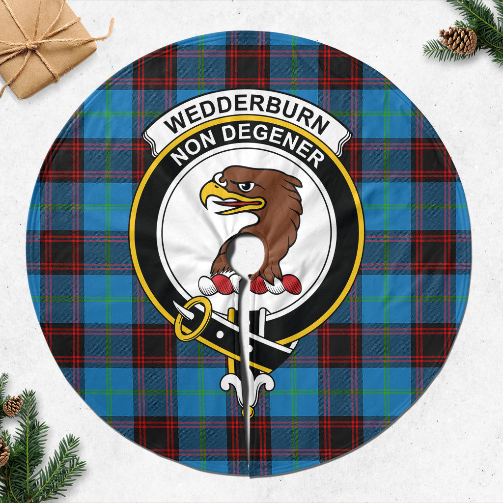 Wedderburn Tartan Christmas Tree Skirt with Family Crest