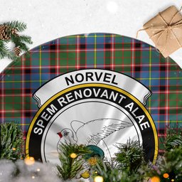 Norvel Tartan Christmas Tree Skirt with Family Crest