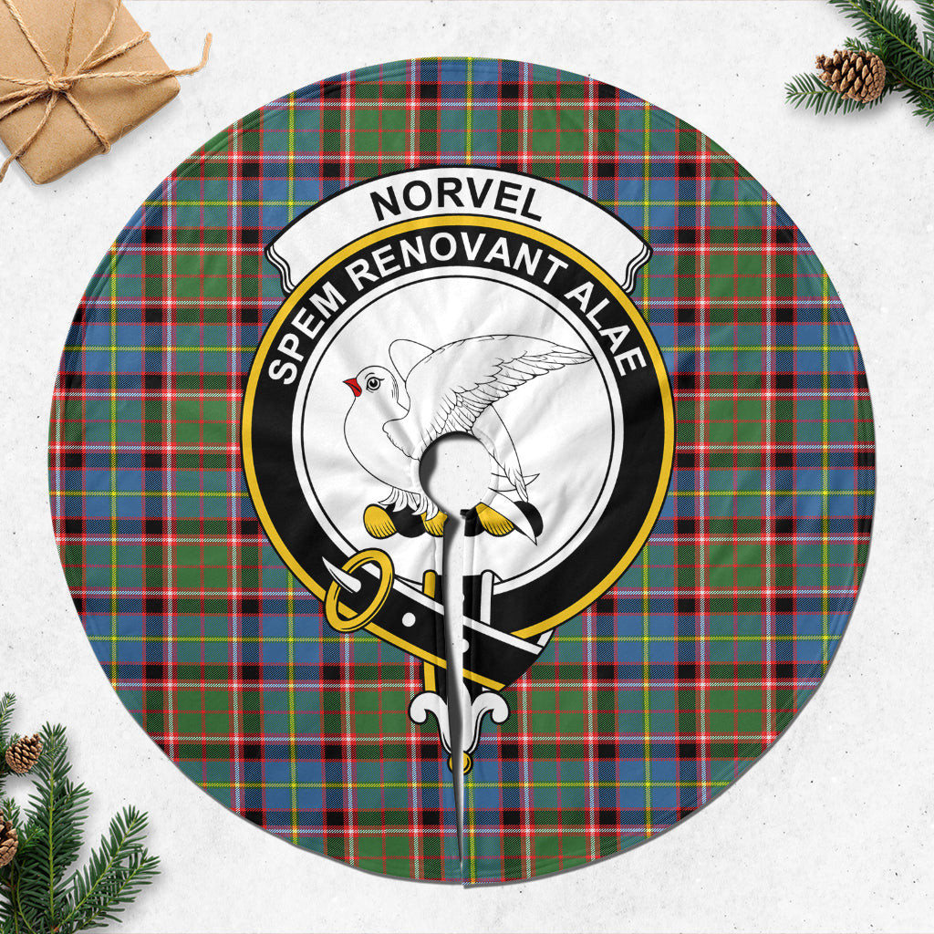 Norvel Tartan Christmas Tree Skirt with Family Crest