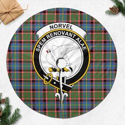 Norvel Tartan Christmas Tree Skirt with Family Crest