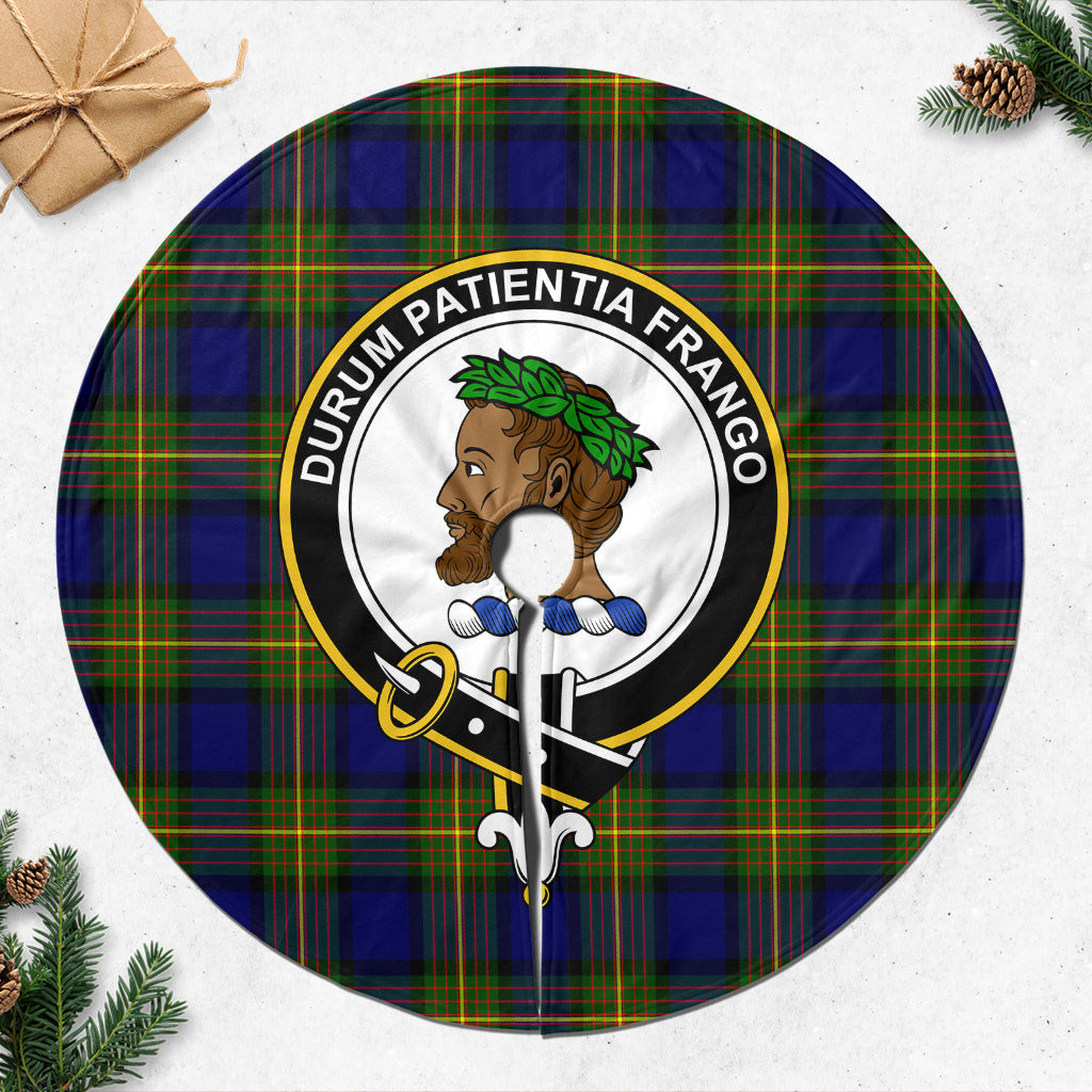 Moore Tartan Christmas Tree Skirt with Family Crest