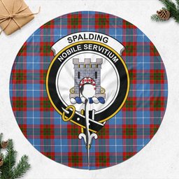 Spalding Tartan Christmas Tree Skirt with Family Crest