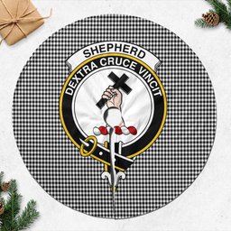 Shepherd Tartan Christmas Tree Skirt with Family Crest