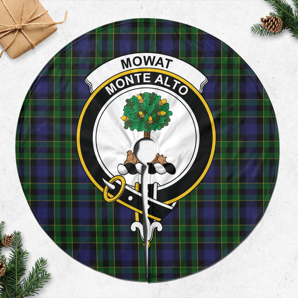 Mowat Tartan Christmas Tree Skirt with Family Crest