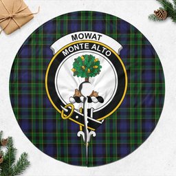 Mowat Tartan Christmas Tree Skirt with Family Crest
