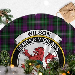 Wilson Tartan Christmas Tree Skirt with Family Crest