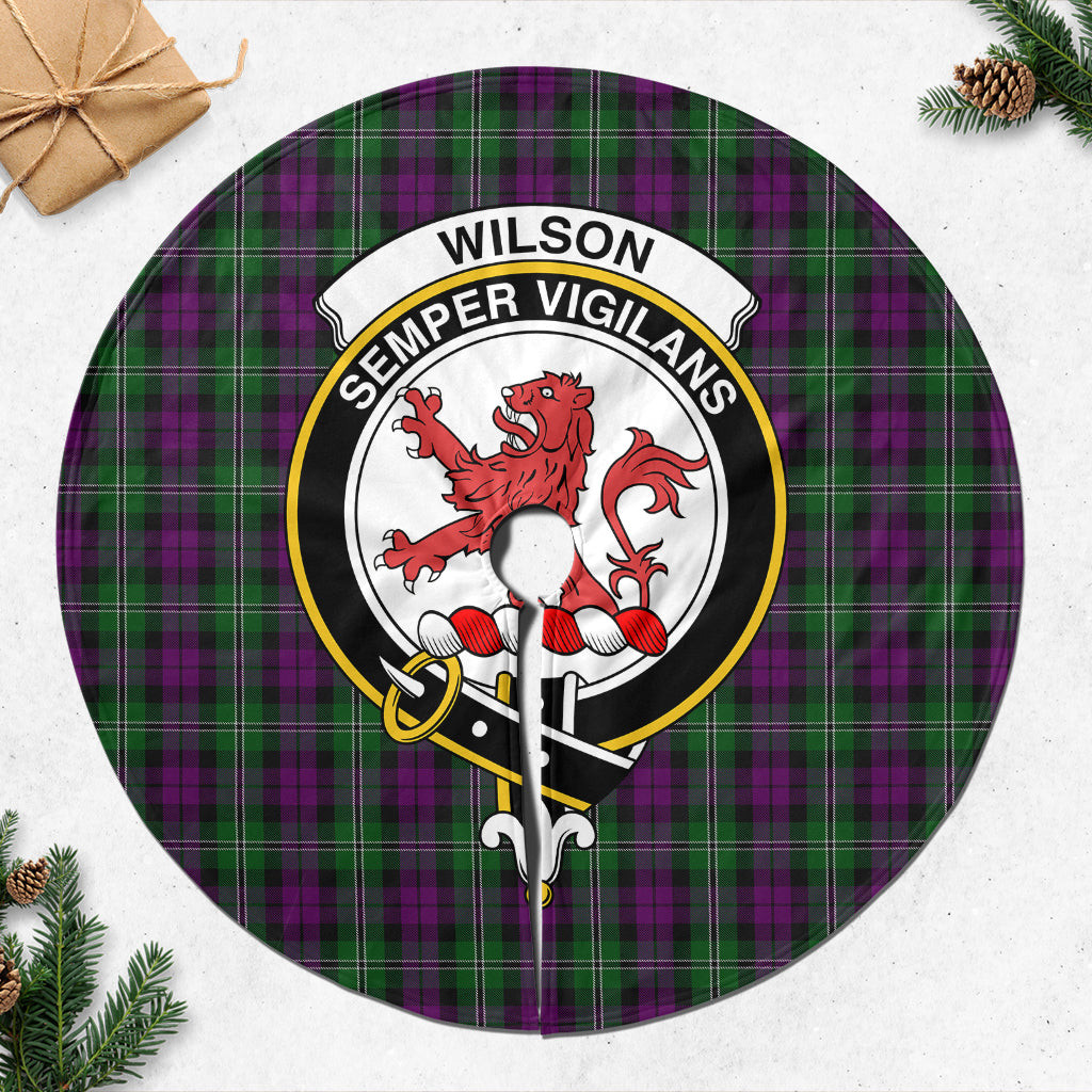 Wilson Tartan Christmas Tree Skirt with Family Crest