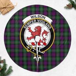 Wilson Tartan Christmas Tree Skirt with Family Crest