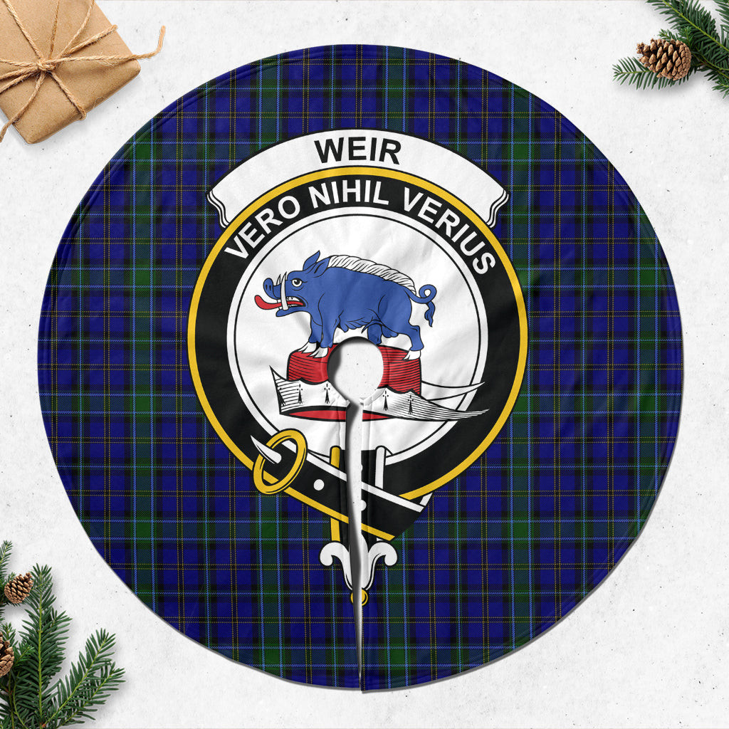 Weir Tartan Christmas Tree Skirt with Family Crest
