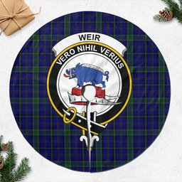 Weir Tartan Christmas Tree Skirt with Family Crest