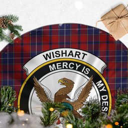 Wishart Tartan Christmas Tree Skirt with Family Crest