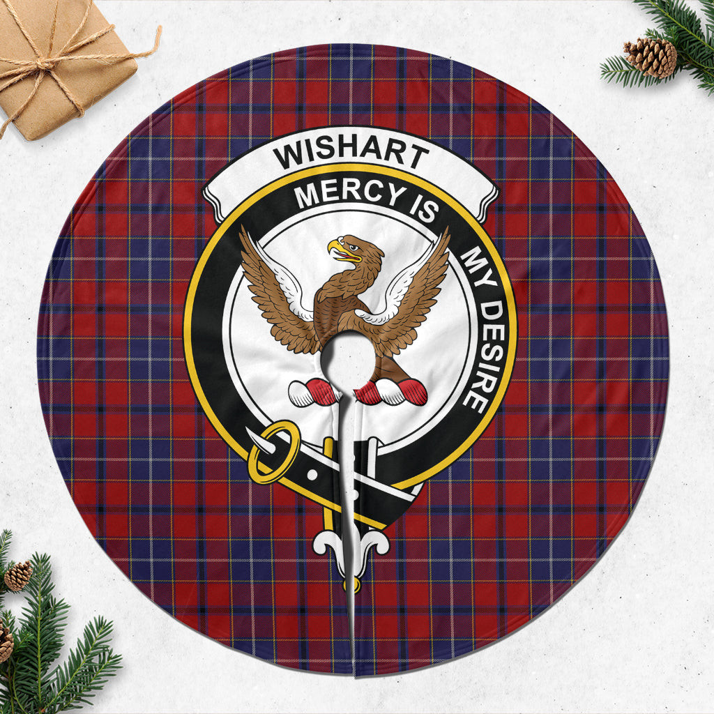 Wishart Tartan Christmas Tree Skirt with Family Crest