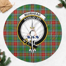 Muirhead Tartan Christmas Tree Skirt with Family Crest