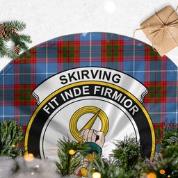 Skirving Tartan Christmas Tree Skirt with Family Crest