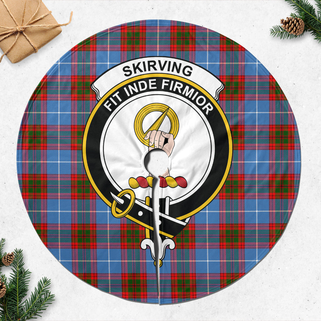 Skirving Tartan Christmas Tree Skirt with Family Crest