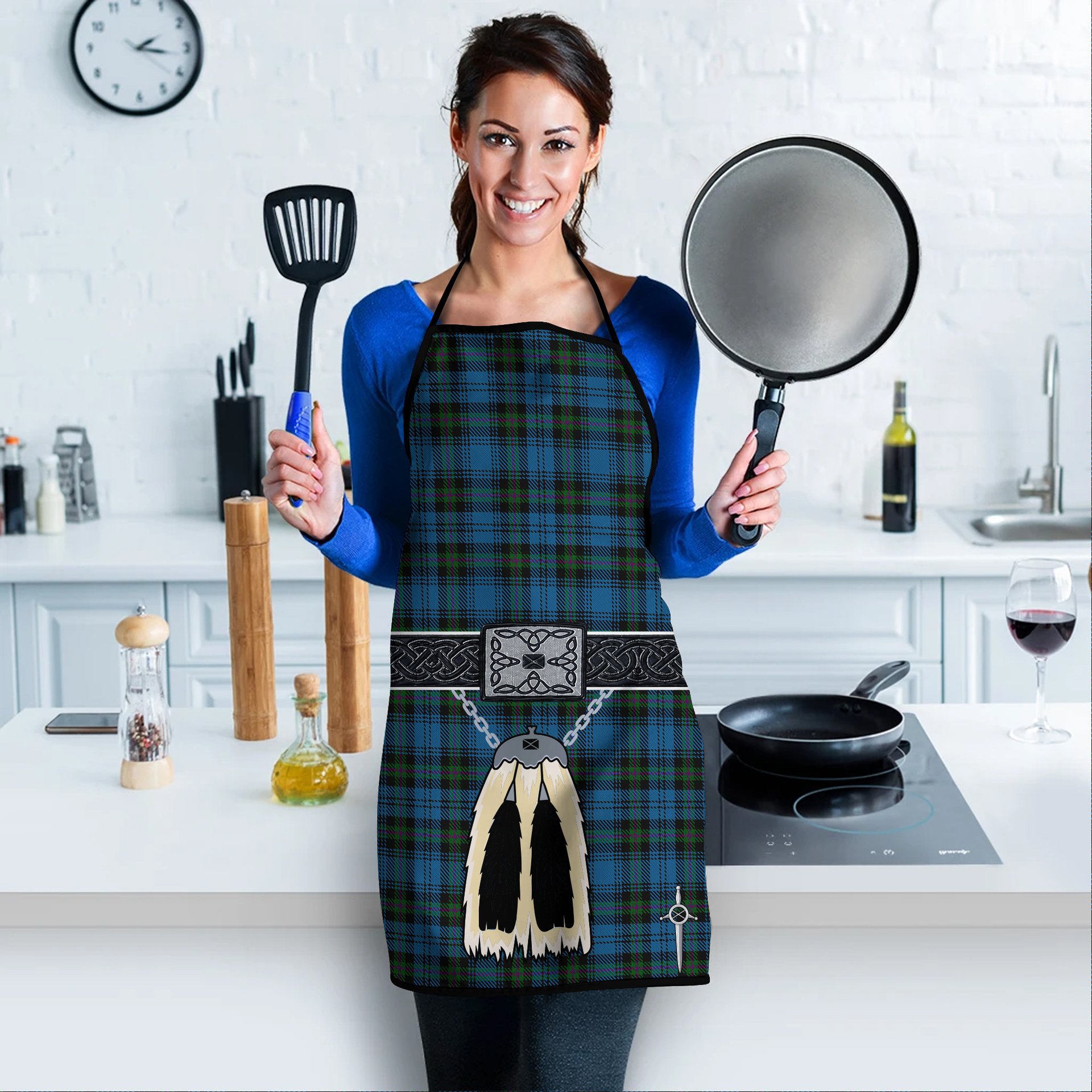 ScotsTee Shop Scottish Blanton Clan Highland Kilt Sporran Tartan Apron