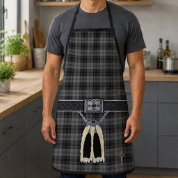 ScotsTee Shop Scottish Douglas Grey Clan Highland Kilt Sporran Tartan Apron