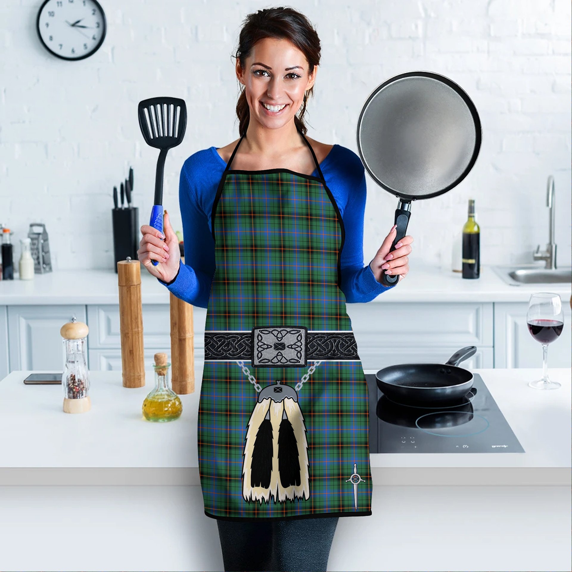 ScotsTee Shop Scottish Davidson Ancient Clan Highland Kilt Sporran Tartan Apron